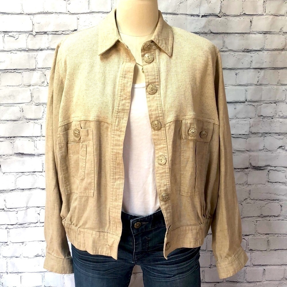 Mzm Tan Jacket Lightweight Sz Medium Made in USA
